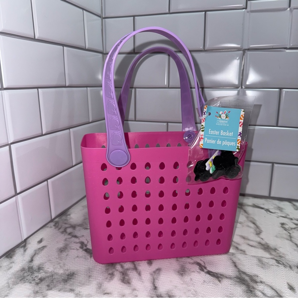 Pink Easter Basket Tote Purse